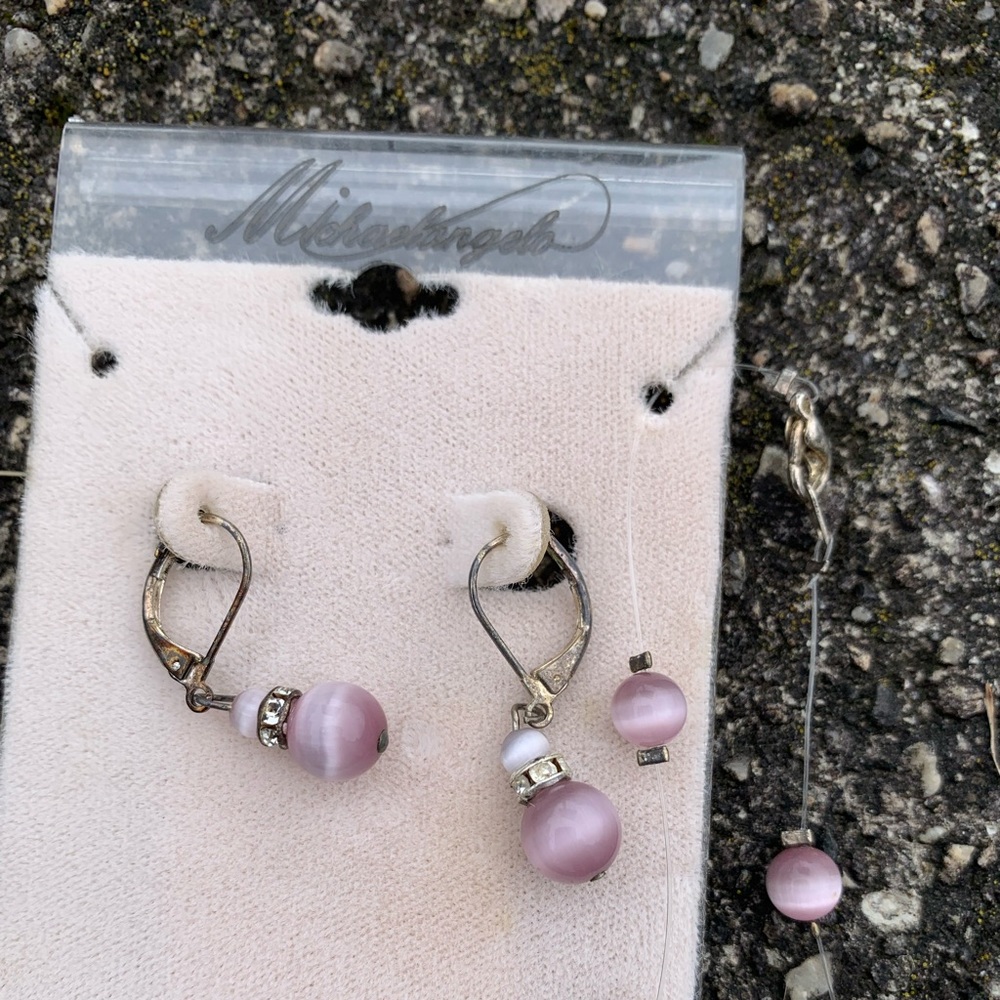 Michaelangelo rhinestone necklace & earring set - NEW